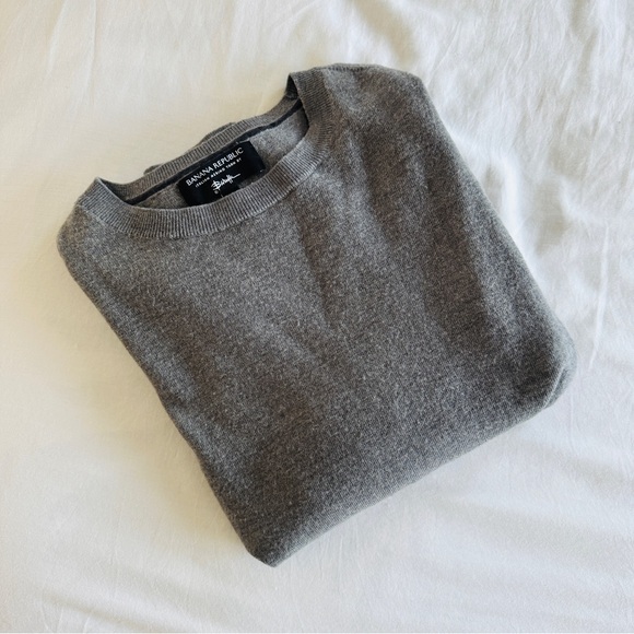 Banana Republic x Baruffa 100% Italian Merino Wool Grey Sweater Sz M Long Sleeve - Picture 5 of 9